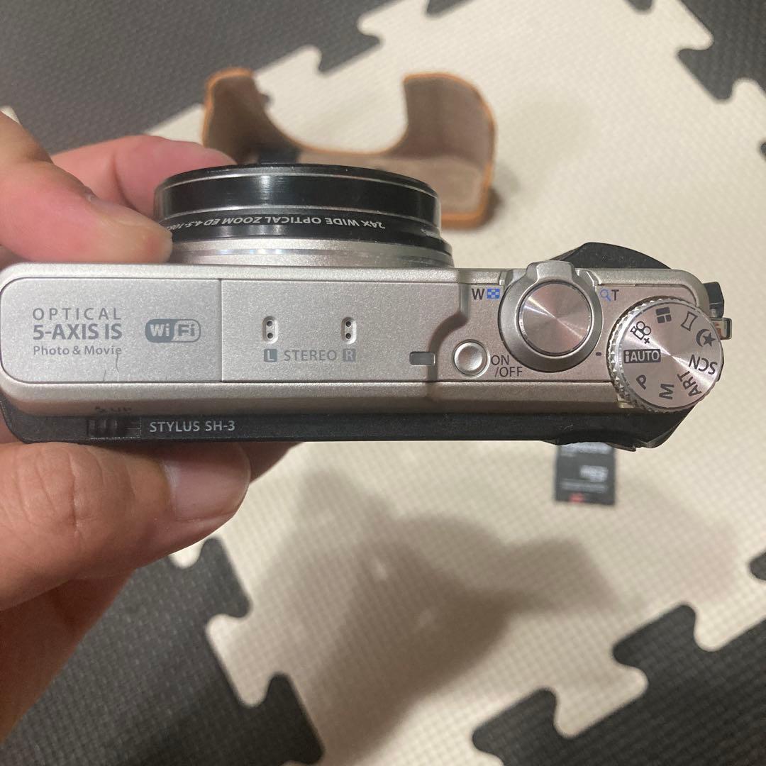 オリンパス コンパクトデジタルカメラSH-3 ブラック シルバーボディ