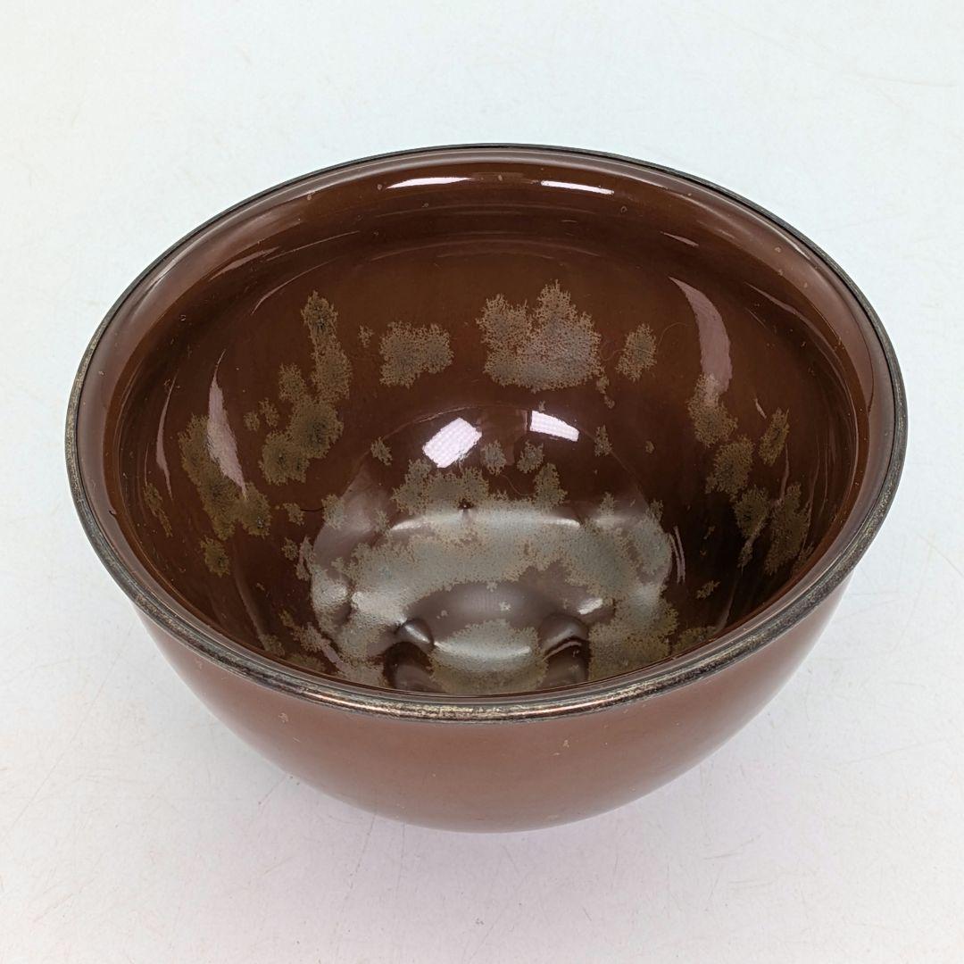 加藤藤山 金結晶天目茶盌 箱書付前大徳大橋香林 共箱合布 抹茶碗 抹茶茶碗 在銘