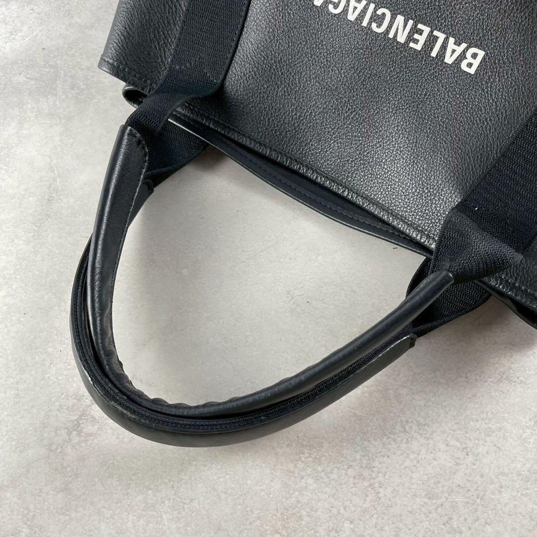 【極美品】バレンシアガ ネイビーカバス S トートバッグ エブリデイ レザー 黒