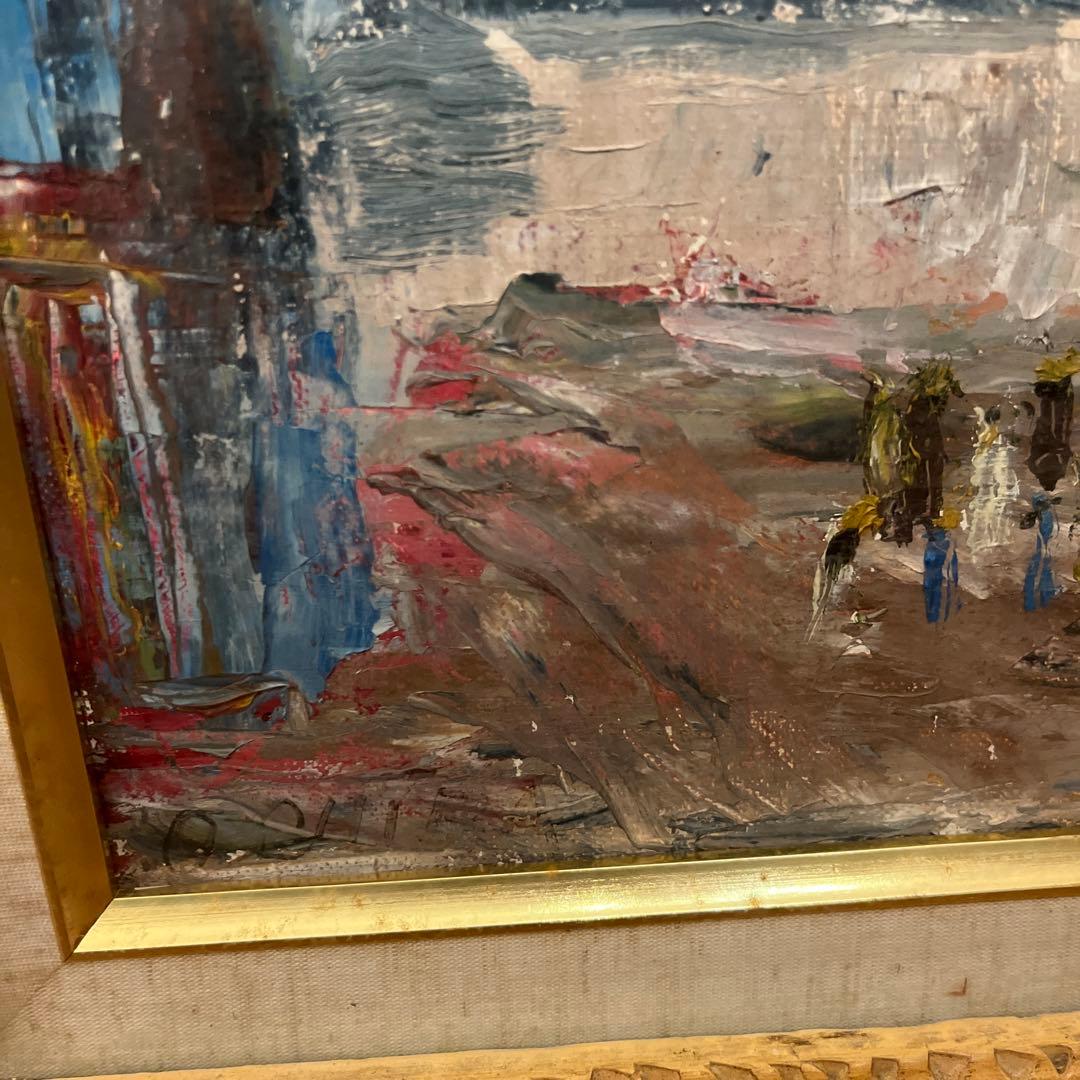 【更に値下げしました】風景画 油彩画 装飾的フレーム付き