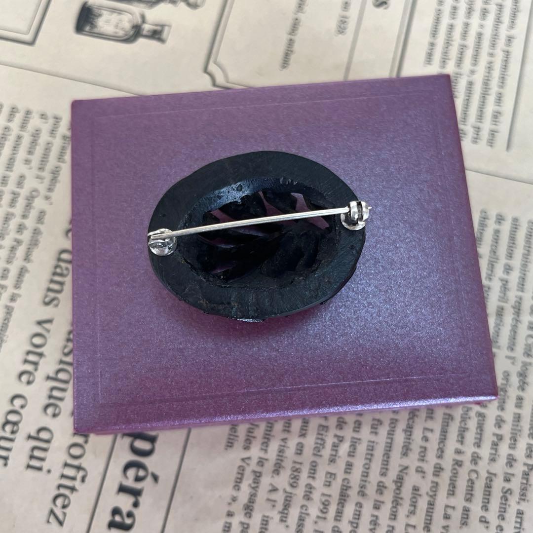 【超激レア!】英国 ヴィクトリアン　モーニング ウィットビー ジェット ブローチ