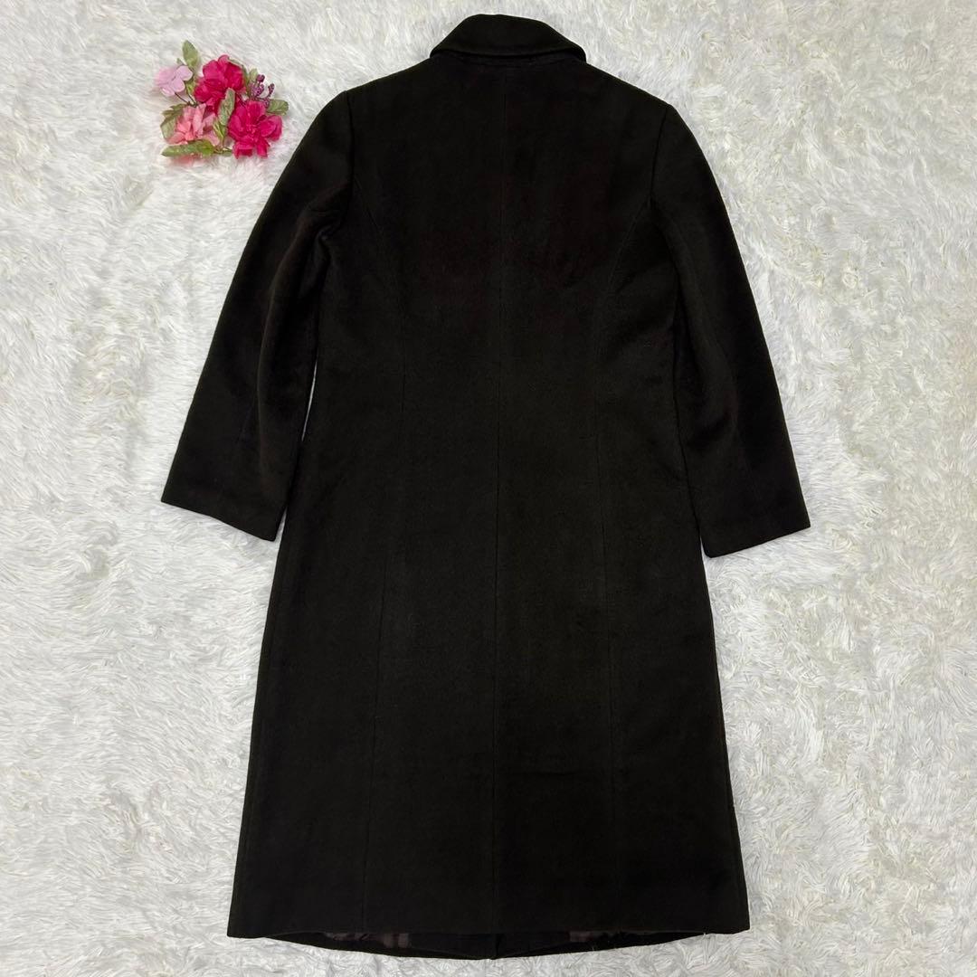 【美品/L】バーバリーロンドン チェスターコート アンゴラ混 Aライン ノバ 茶