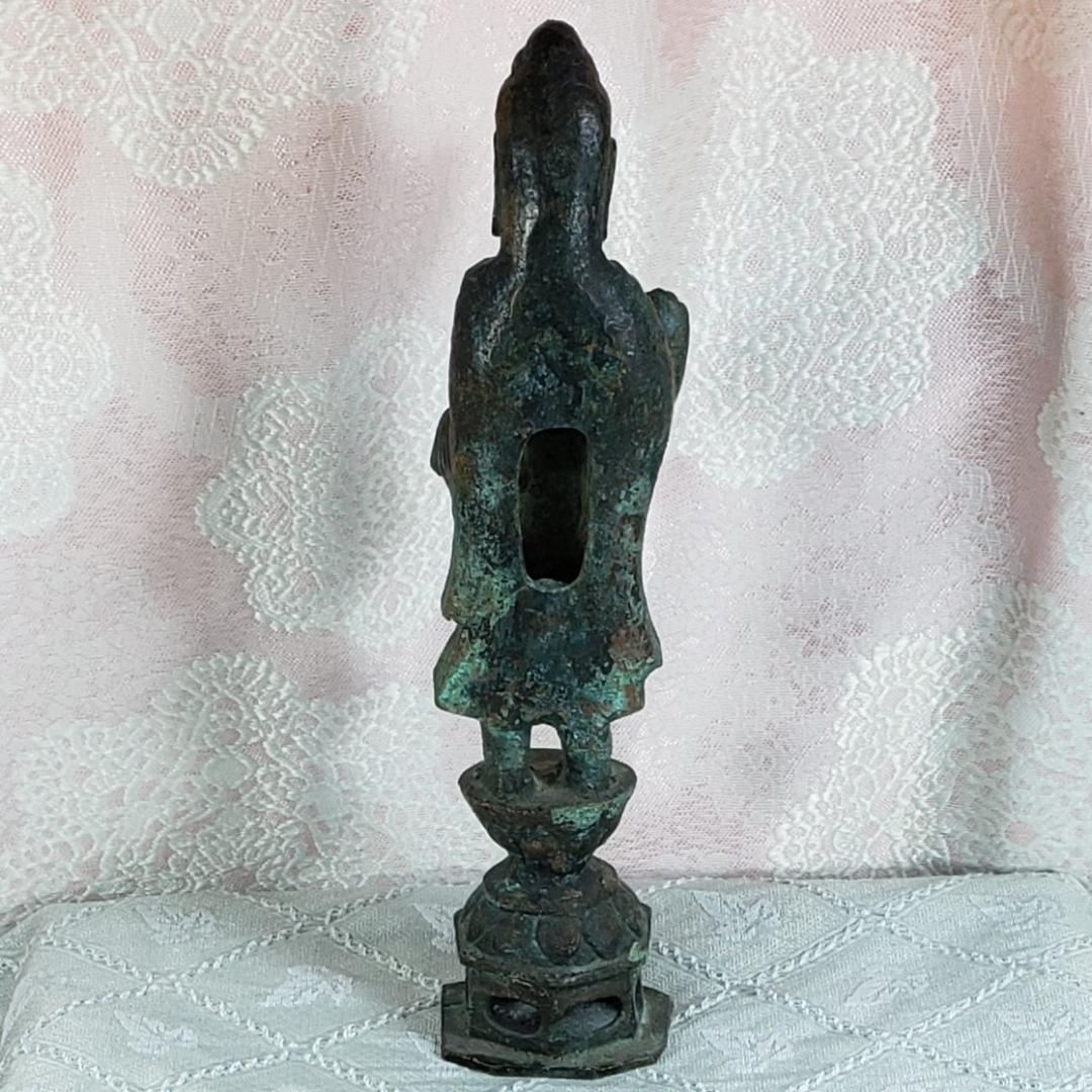 【新羅仏】◆金銅如来立像 全高:27.4cm 仏像◆検）天平仏 飛鳥仏 高麗仏