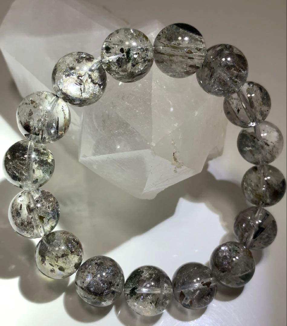 ★かな様★ ①★最高品質★超激レアグリーンマイカinクォーツ　ブレスレット