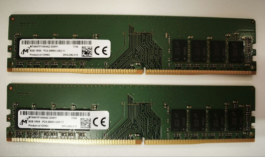 8GB DDR4 メモリ 2枚