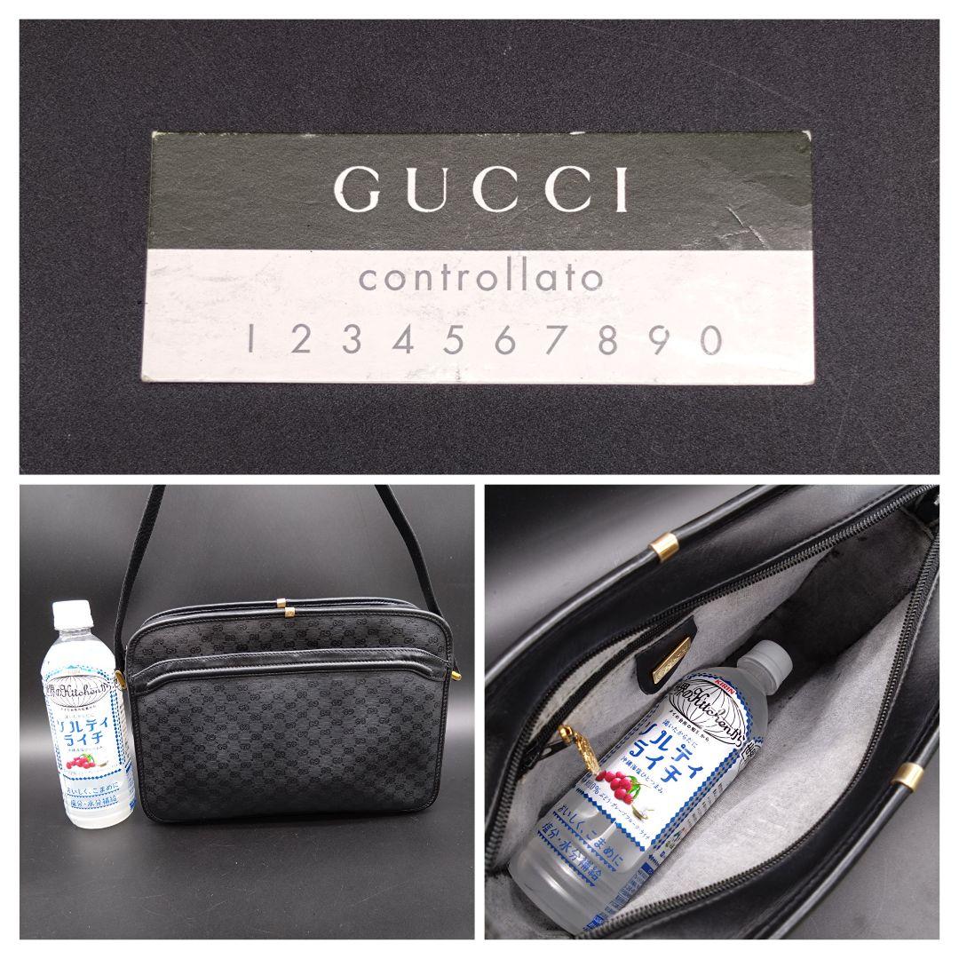GUCCI ショルダーバッグ GG柄 クロスボディ バッグ 黒 オールドグッチ