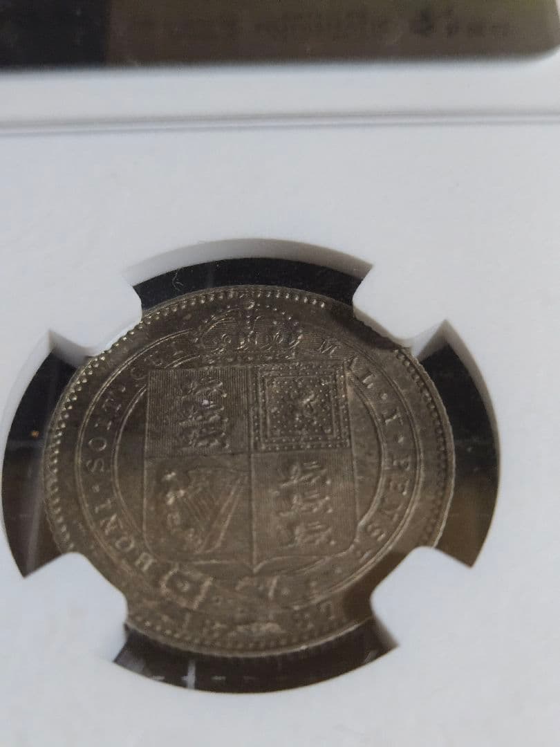 イギリス ヴィクトリア ジュビリー 銀貨 1887 NGC MS 61