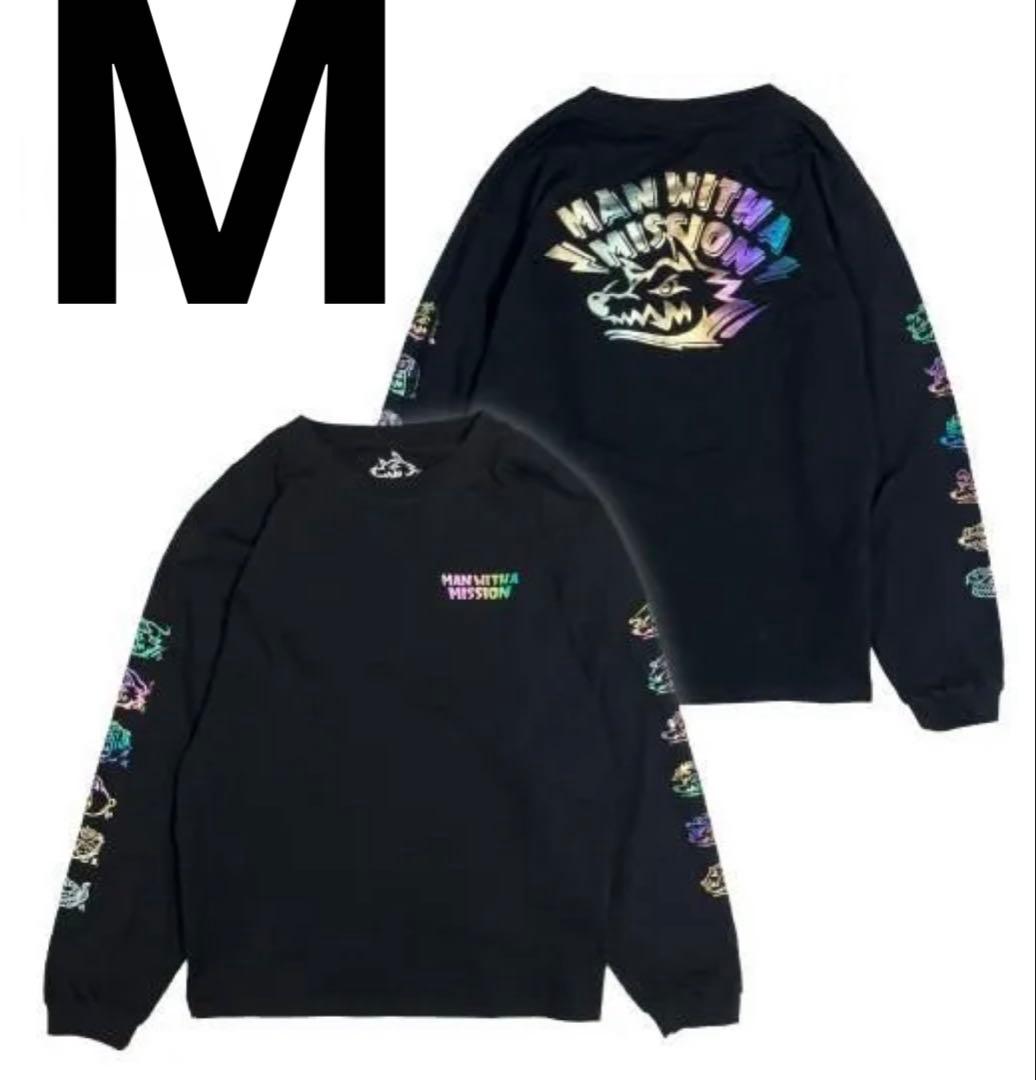 マンウィズ Too many ゴッツ ロンT ブラック ホログラム Mサイズ