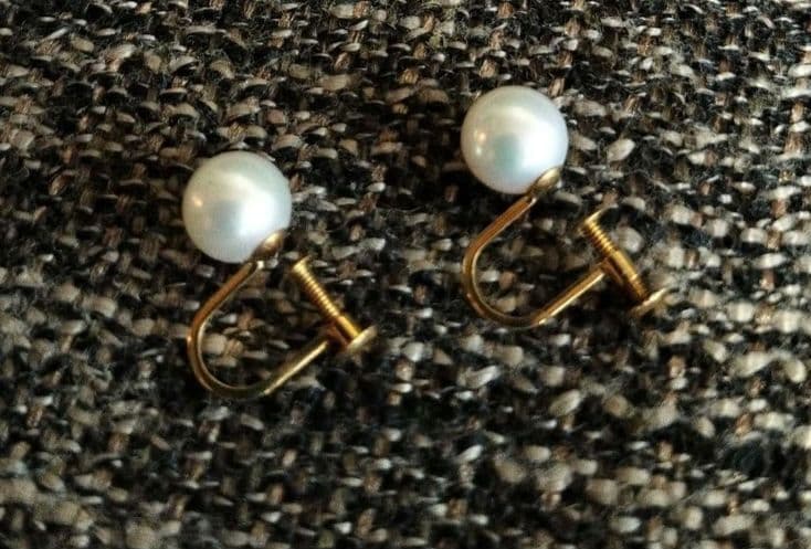 パール イヤリング ゴールド18金 金具