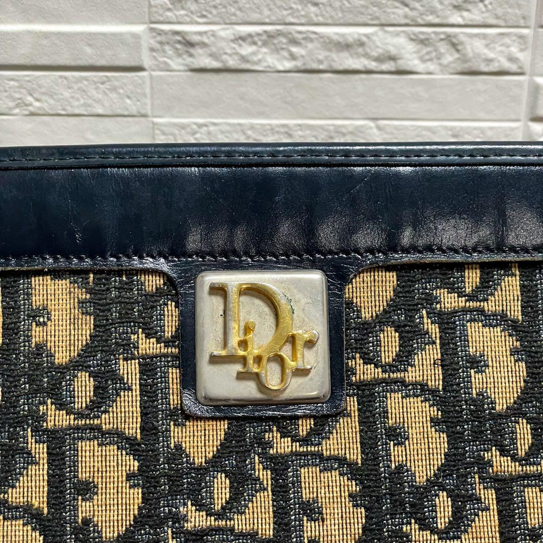 ディオール トロッター キャンバス × レザー ショルダー バッグ ポーチ