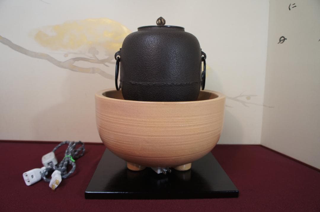 御本風炉(道安型)電熱器 敷板 棗釜 釜鐶 送料込み