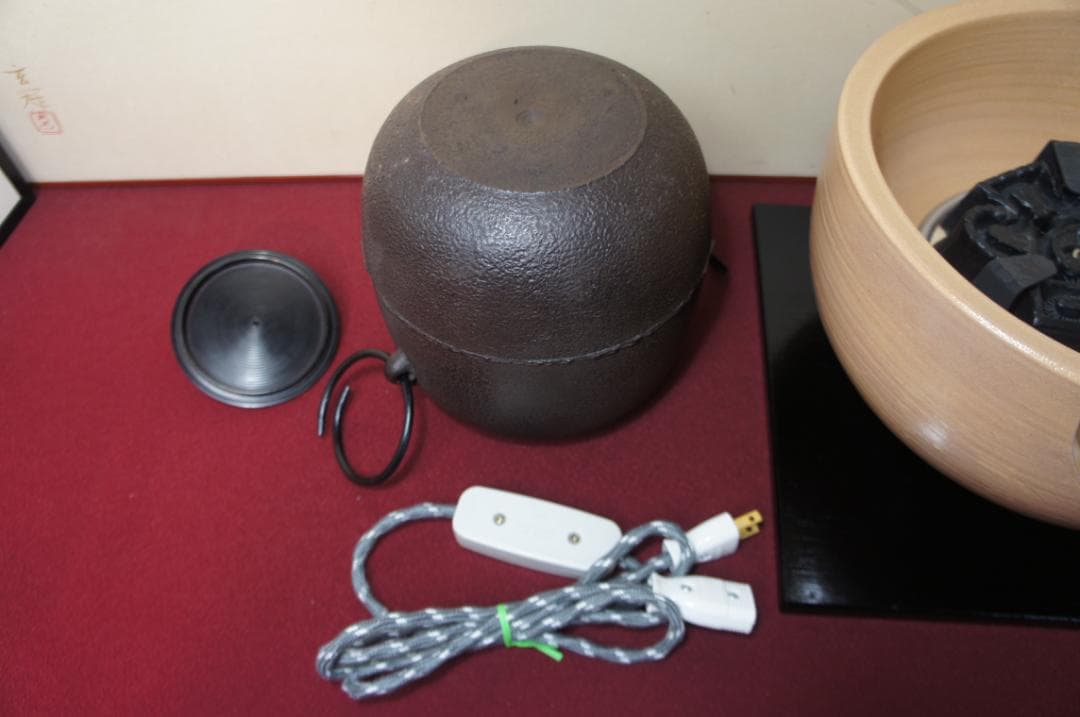 御本風炉(道安型)電熱器 敷板 棗釜 釜鐶 送料込み
