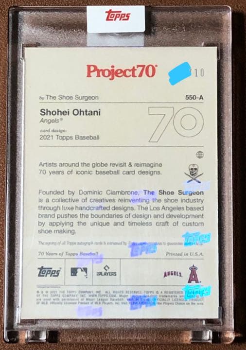 【大谷翔平選手 直筆サインカード】Topps Project70 #550