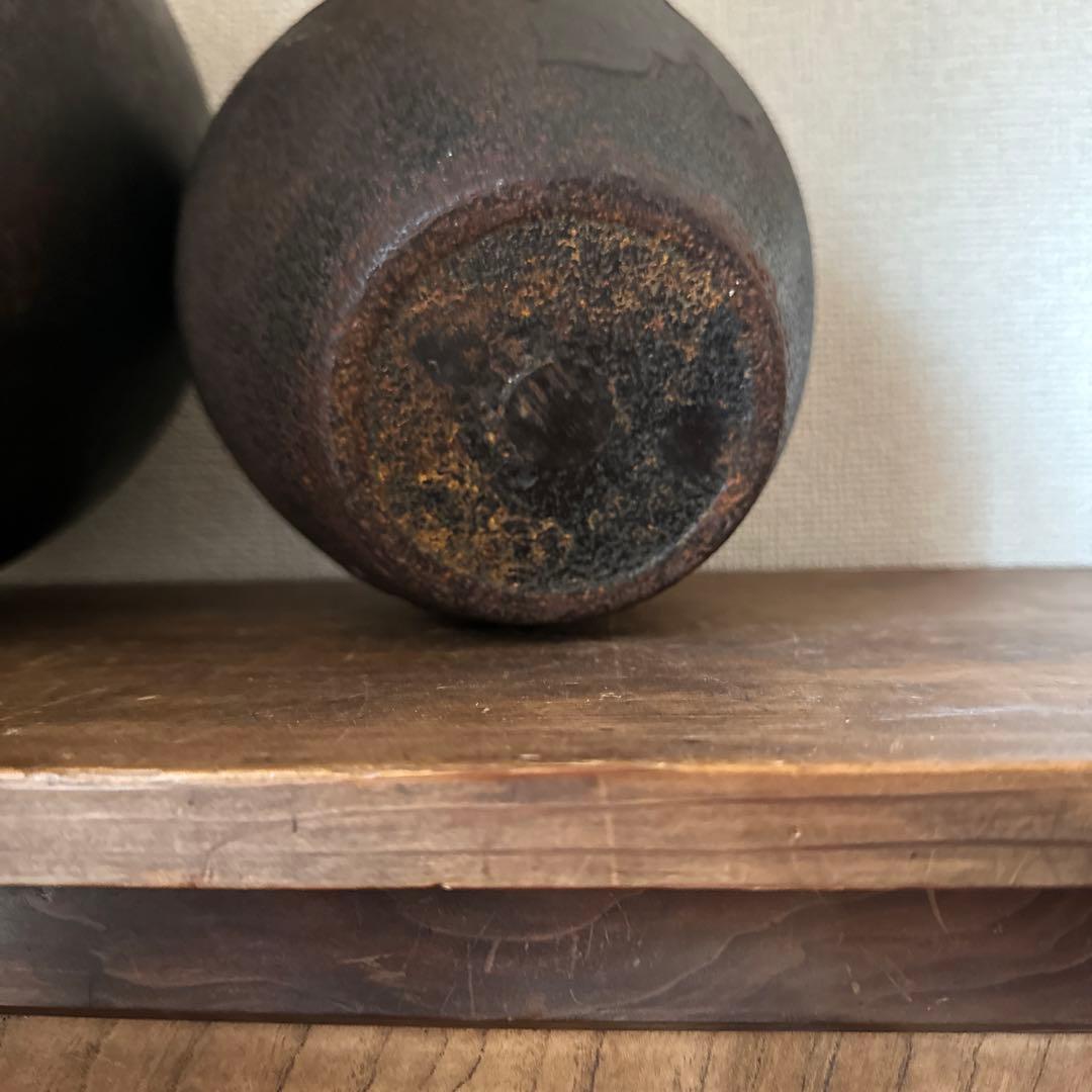 鉄製日本古美術の壺2個セット