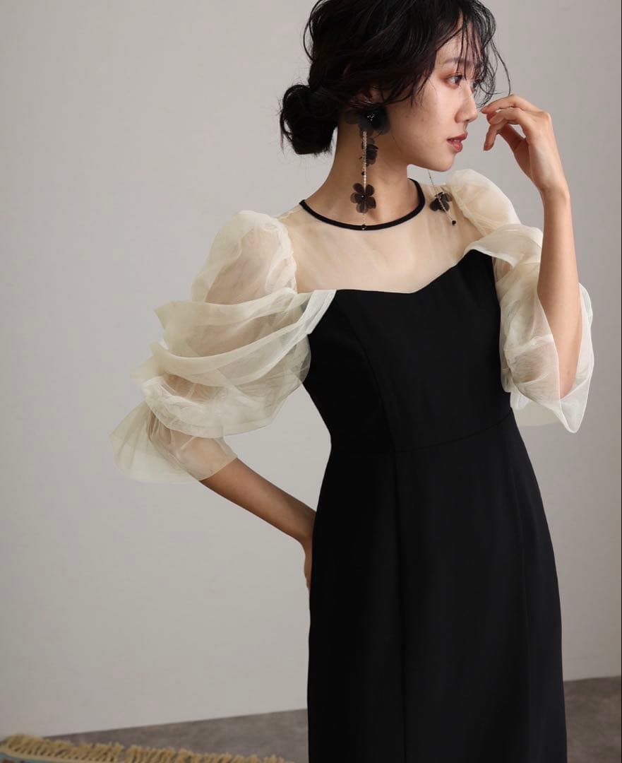 atlo ワンピース ドレス チュール オフショルダー フォーマル Mサイズ