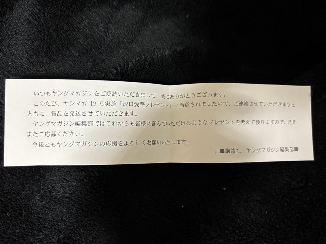 沢口愛華　直筆サイン入りチェキ　ヤングマガジン　抽プレ