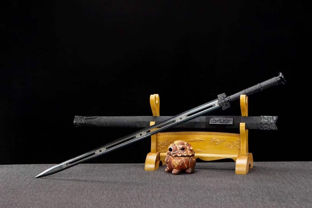 倚天剣-高性能マンガン鋼（黒化技術） 古兵器 武具　刀装具　模造刀 居合刀