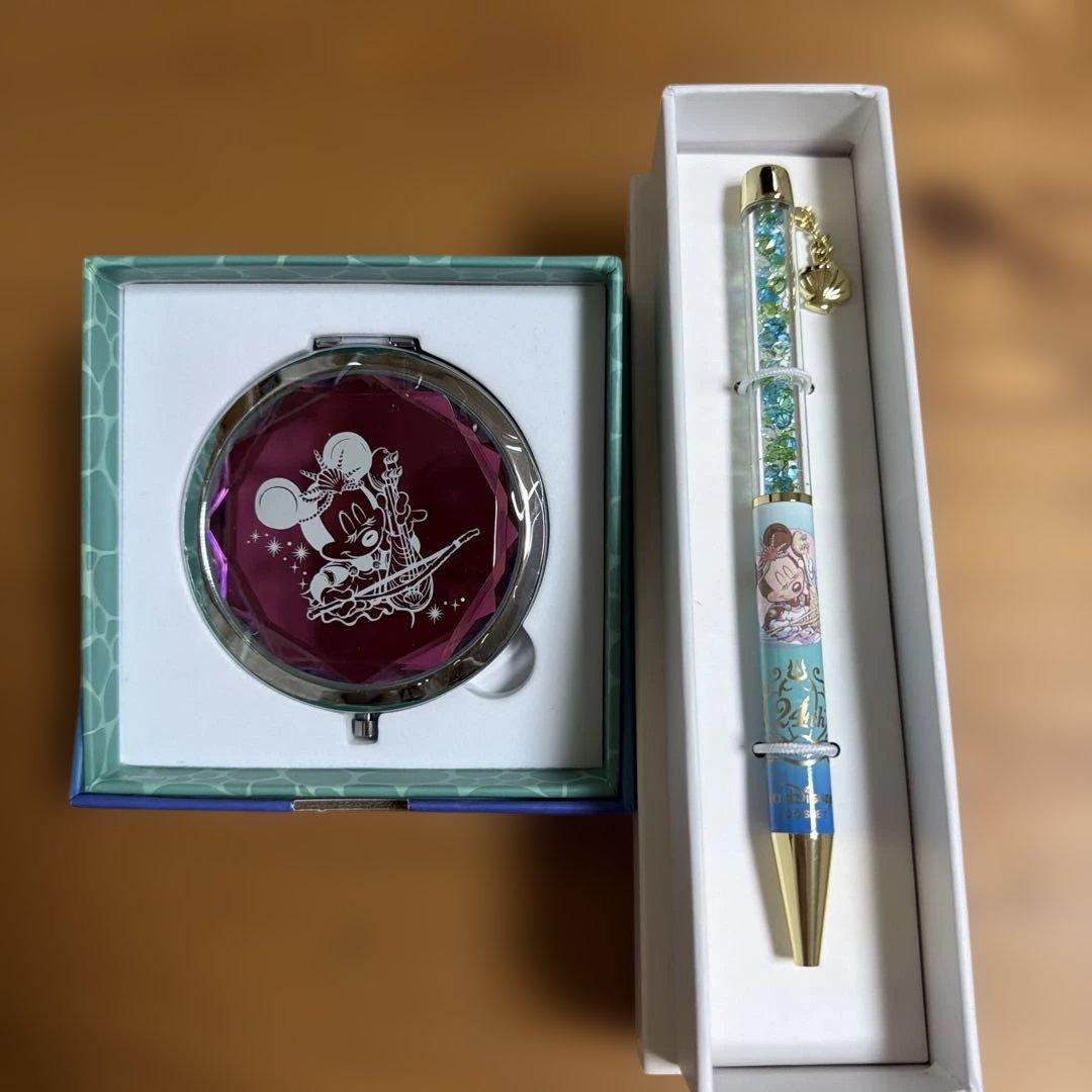 ディズニーシー24周年限定♡ミラー&ボールペン マーメイドクリスマスリルリンリン