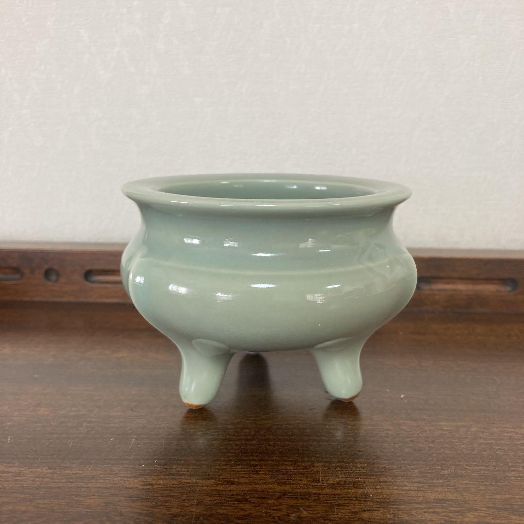 青磁　香炉　東山