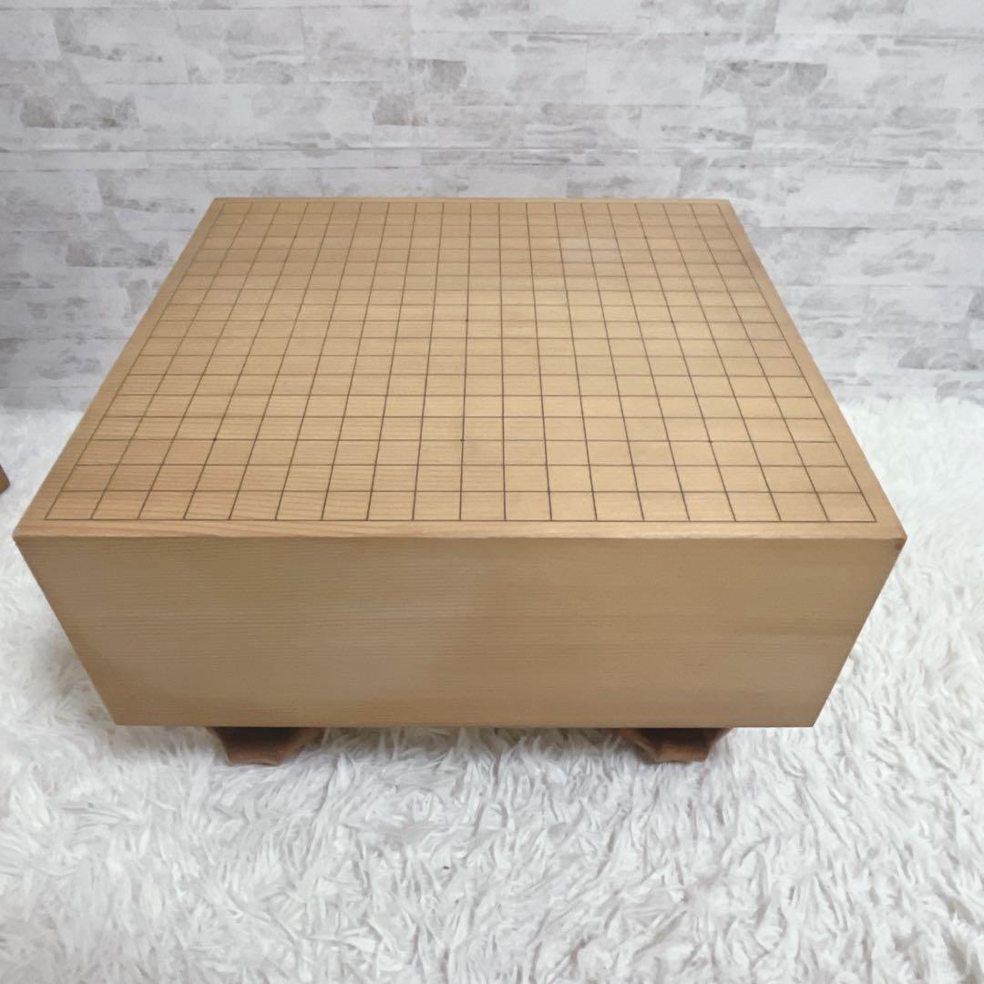 囲碁盤 蛤碁石 32号 那智黒碁石 へそ付 脚付き碁盤 ハマグリ 本榧? 新榧?