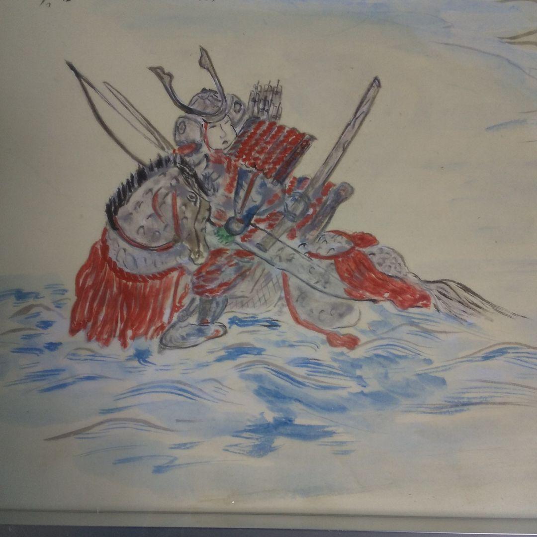 色紙額 絵画 平 敦盛 一の谷合戦図