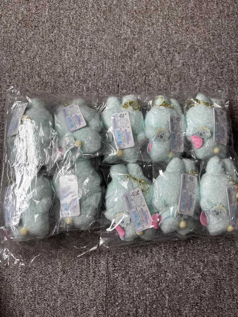 ウサギのぬいぐるみ 10個セット 水色