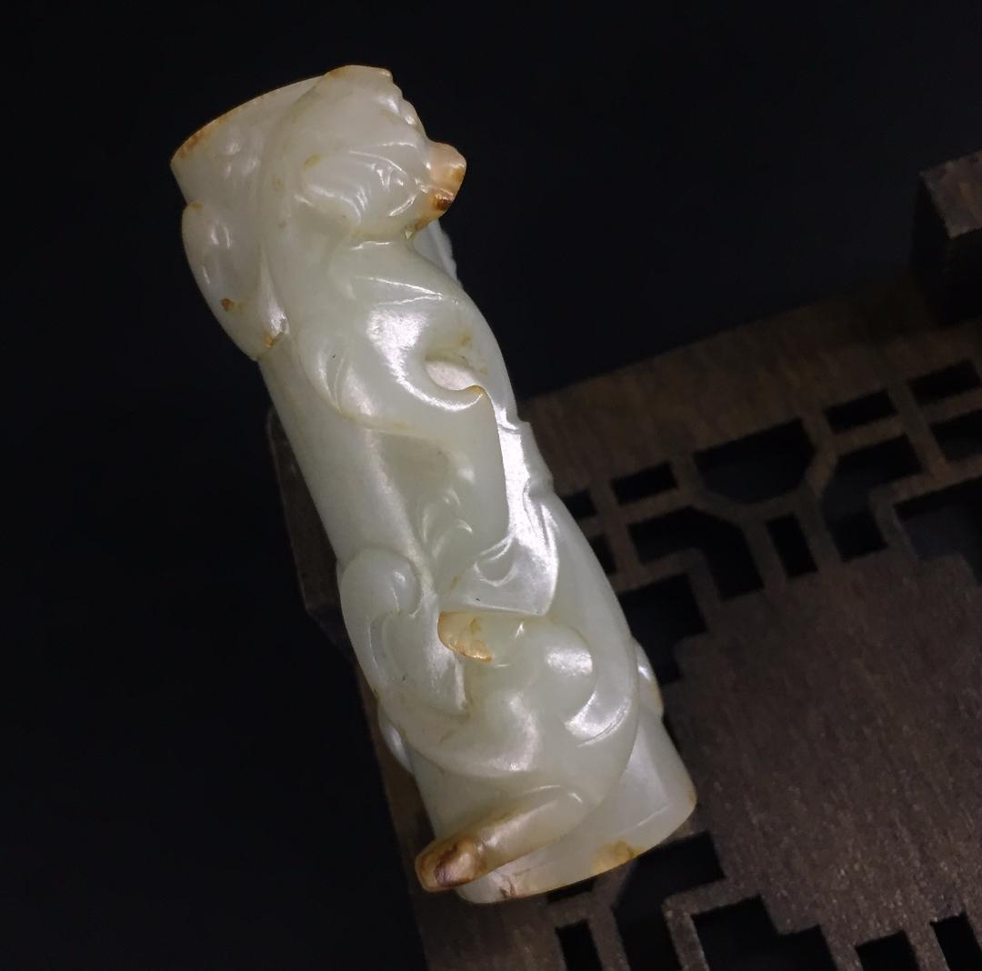 漢代 螭竜紋玉勒佩 古玉老玉和田玉装身具 中国美術ペンダント骨董收藏