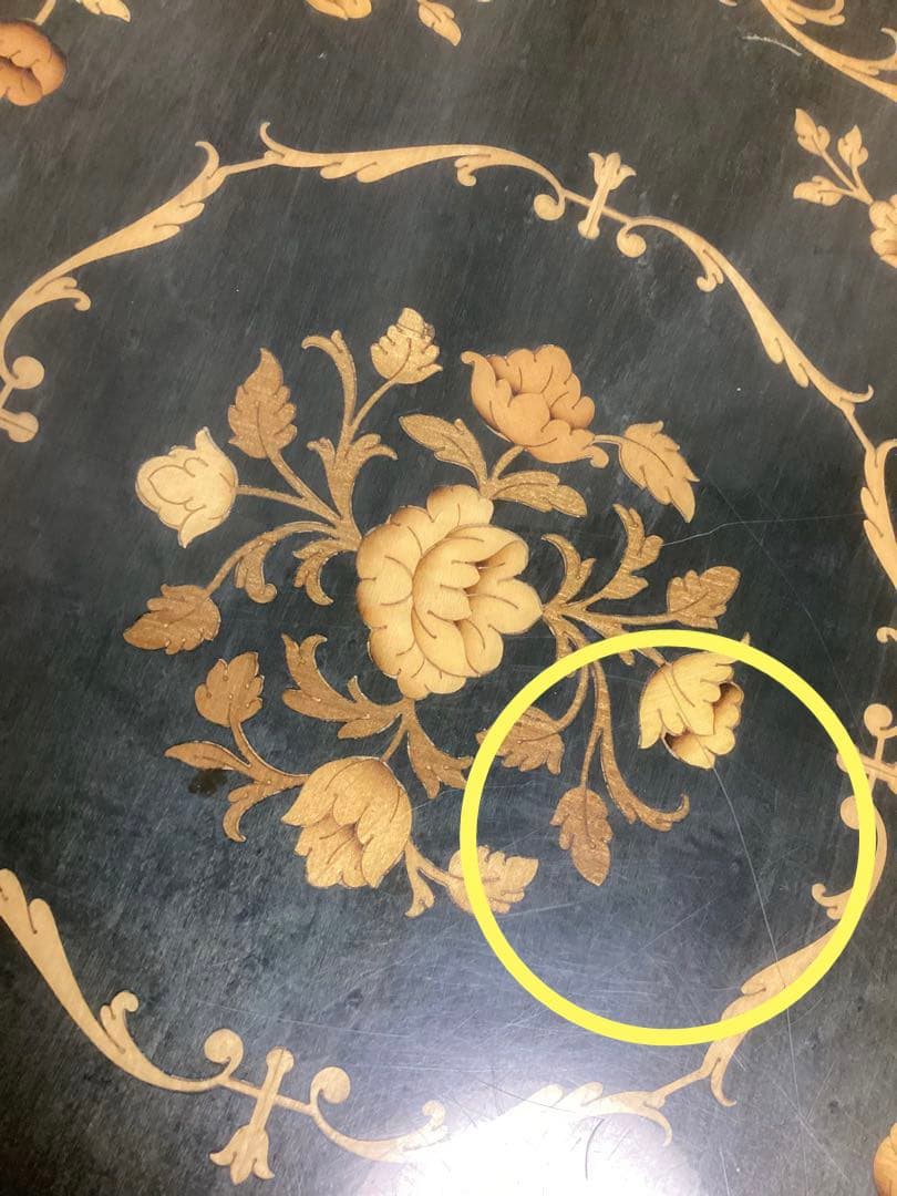 古家具　イタリア製　ドマン　Demain 象嵌　サイドテーブル