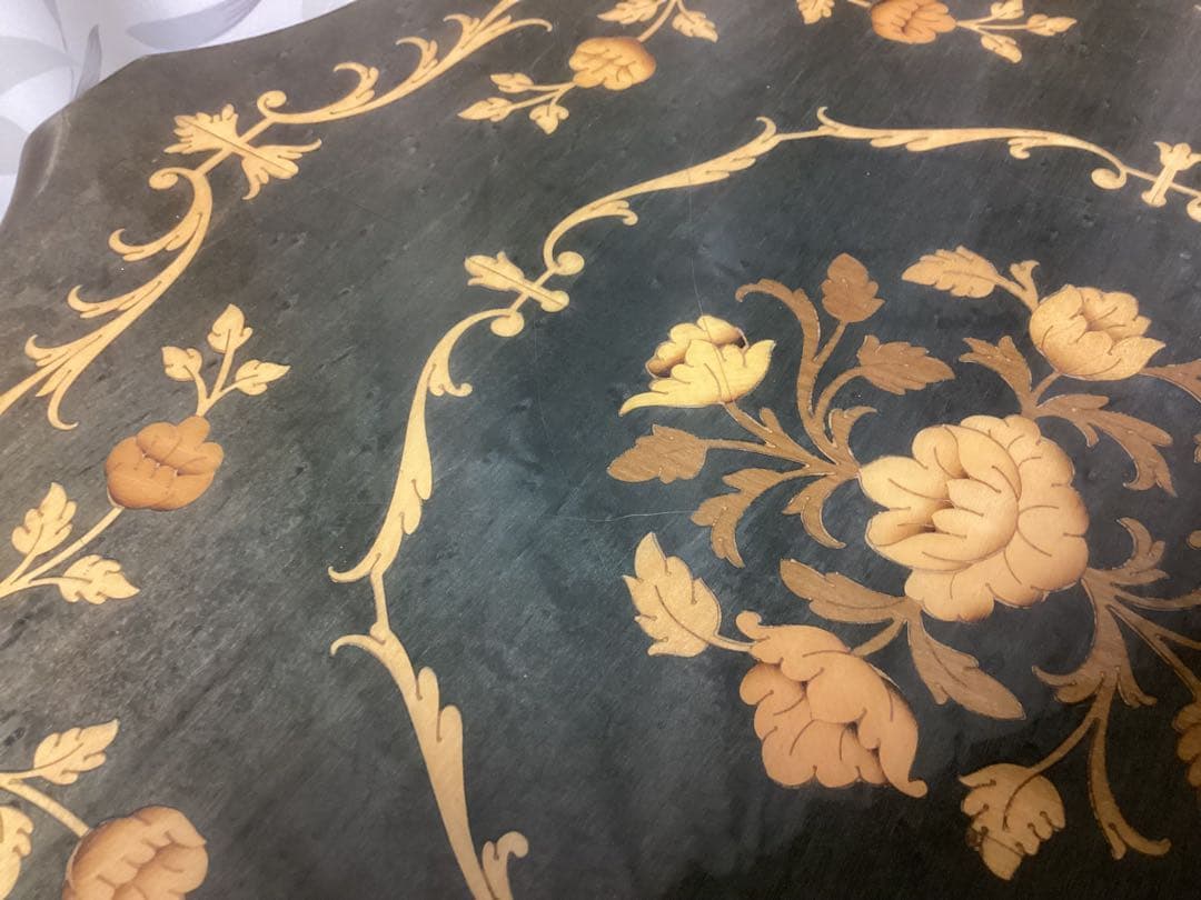 古家具　イタリア製　ドマン　Demain 象嵌　サイドテーブル