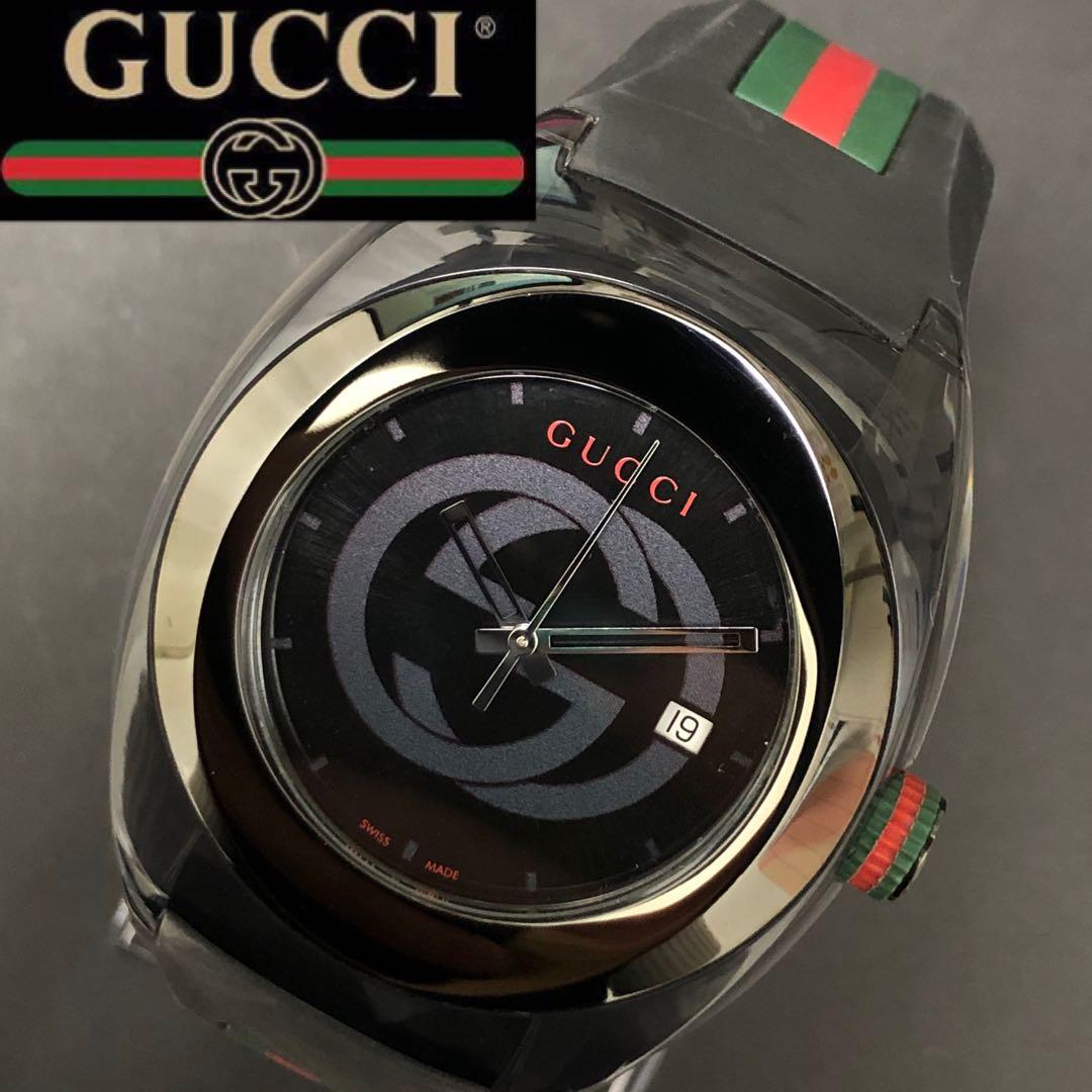 (C052309)GUCCI 137.1 腕時計 ラバーシェリーライン グッチ