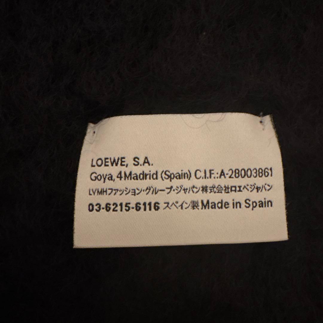LOEWE ブラック マフラー ウール