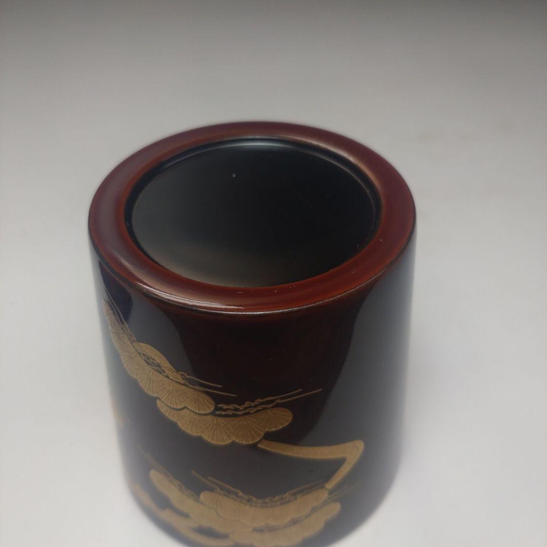 イ190 棗『新井司峯』『淡々斎好　末広棗　松蒔絵　漆塗　共箱』茶道具