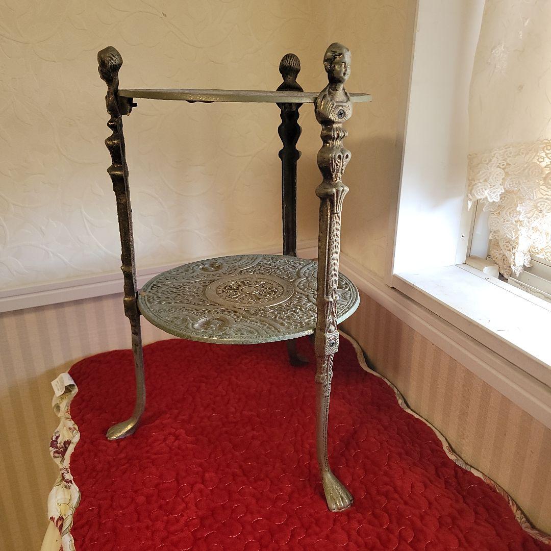 ご契約済みです！　アンティーク-ラック　サイドテーブル　コンソール　花台　真鍮製