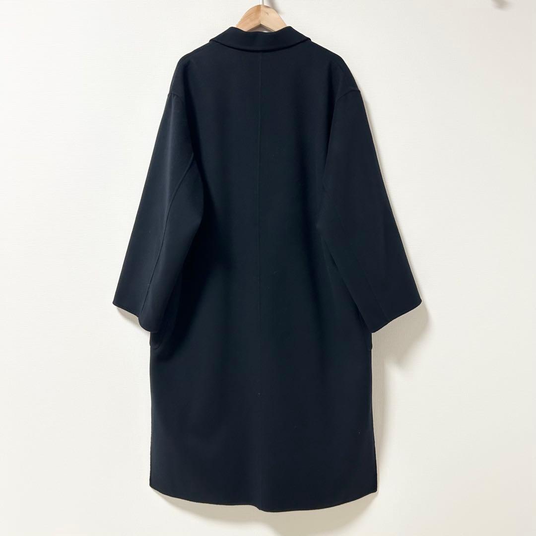 スローブイエナ　HAMILTONダブルフェイスウールチェスターコート　ネイビー