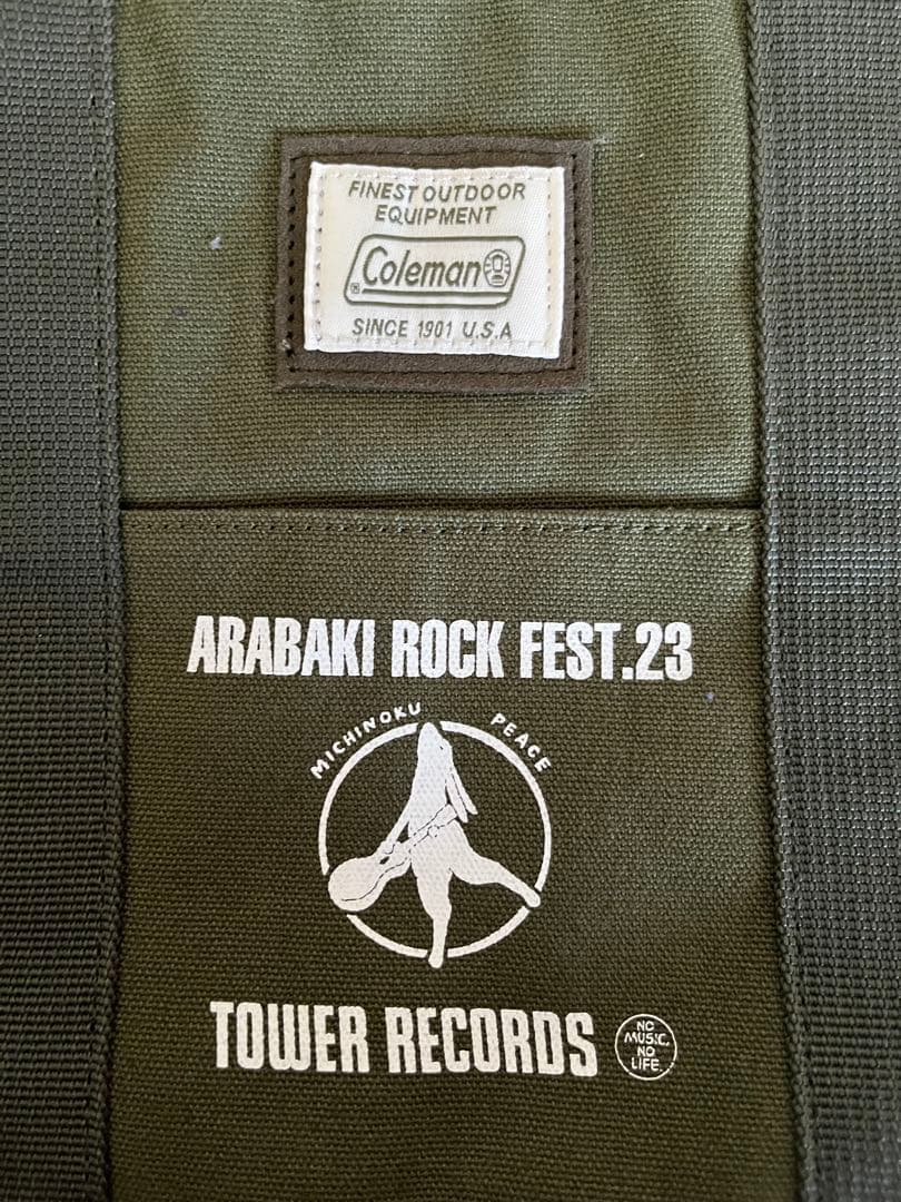 荒吐ロックフェス　タワレコ　コールマン　コラボバッグ　タグ付き新品　未使用