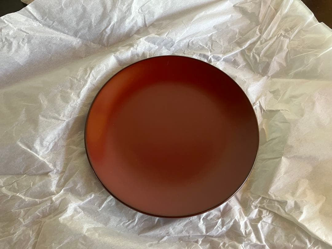 輪島塗　銘々皿　椿皿　菓子皿　５枚　古代朱　市中佑佳 氏　日展特選作家