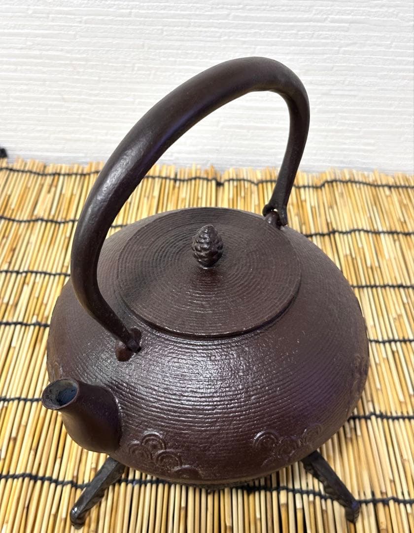 未使用品、供箱付　岩手県奥州水沢幸工芸　現代の名工 佐藤勝久造　丸平型糸目波文