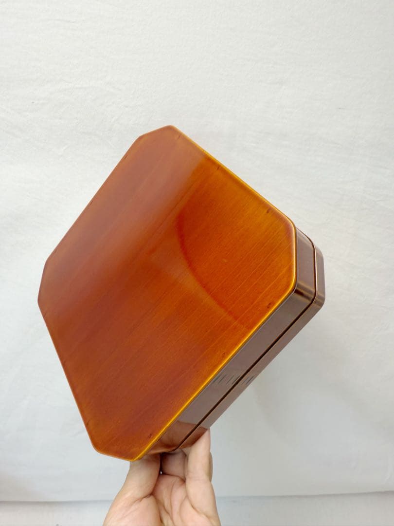 ほぼ未使用 懐石道具 飛騨春慶塗 5段重箱 天然木製 元箱