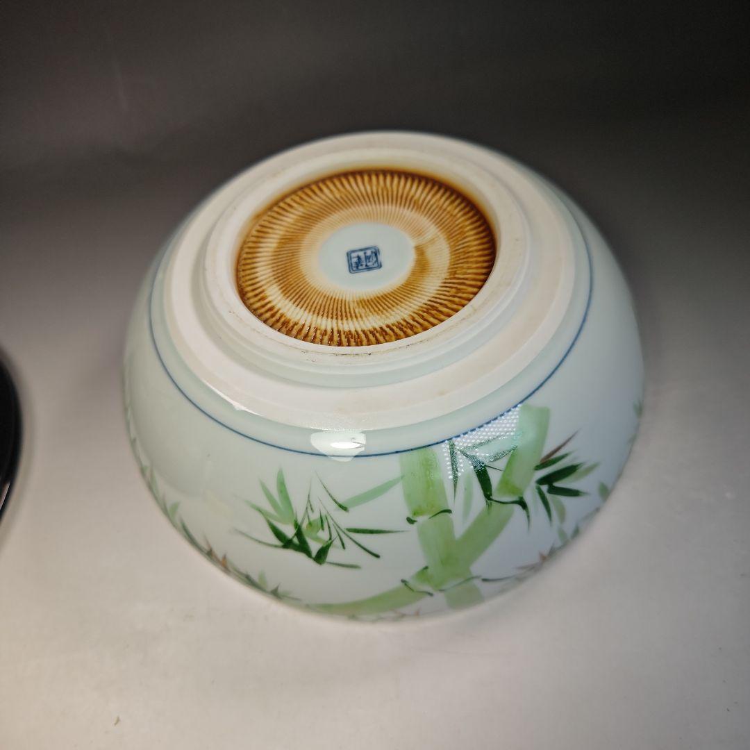 イ750 水指『洞華苑　色絵　平水指　共箱』茶道具