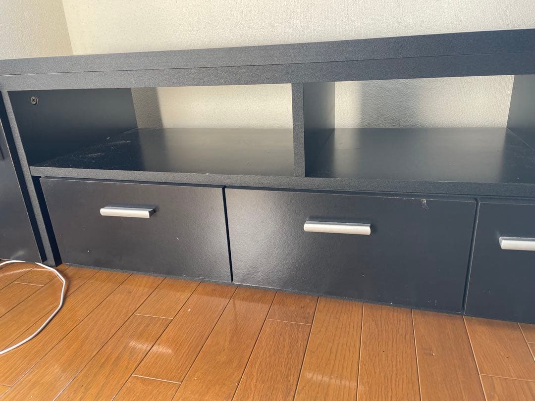 ブラックテレビ台 引き出し付き