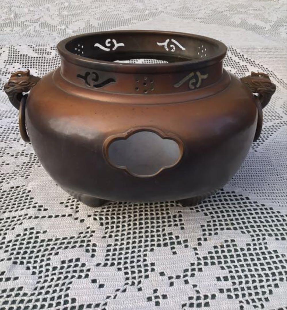 C9 茶道具・唐銅面取風炉・風炉