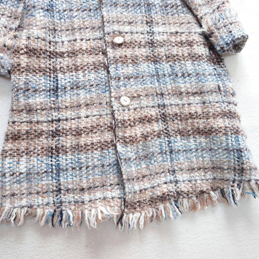 〇45R　ブランケット藍ツイードコート　45rpm　ハンドメイド