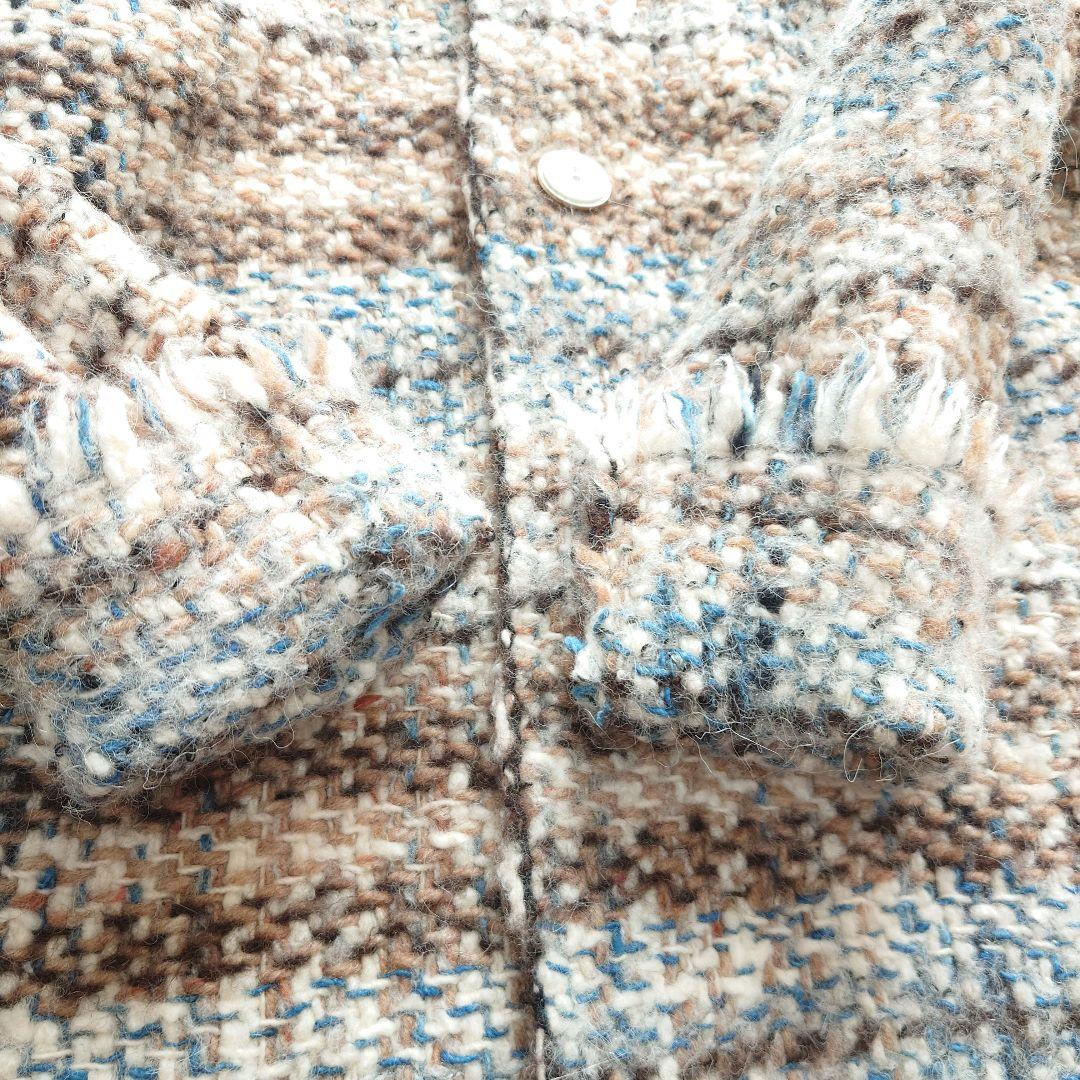 〇45R　ブランケット藍ツイードコート　45rpm　ハンドメイド