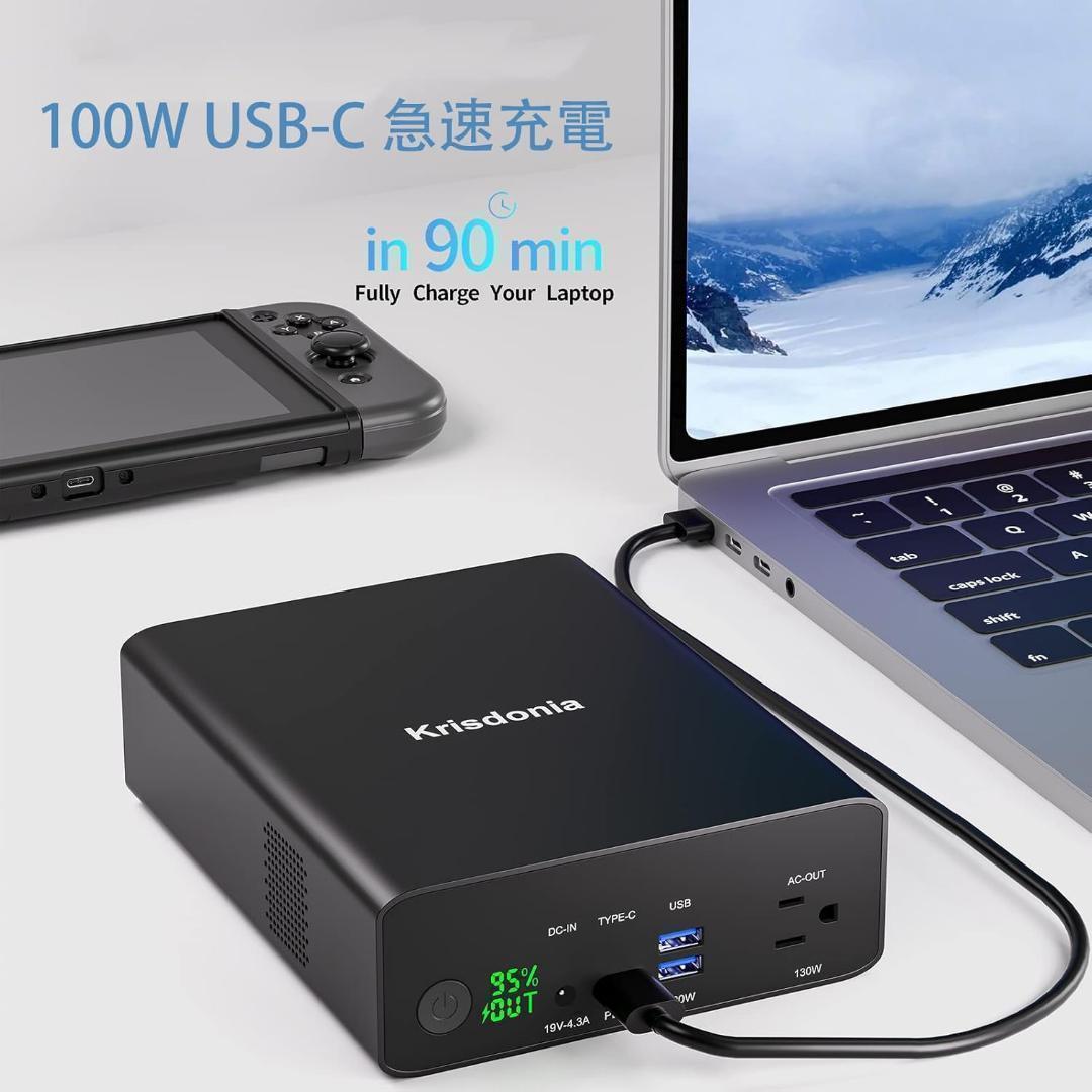 Krisdonia ポータブル電源 80000mAh 大容量 モバイルバッテリー