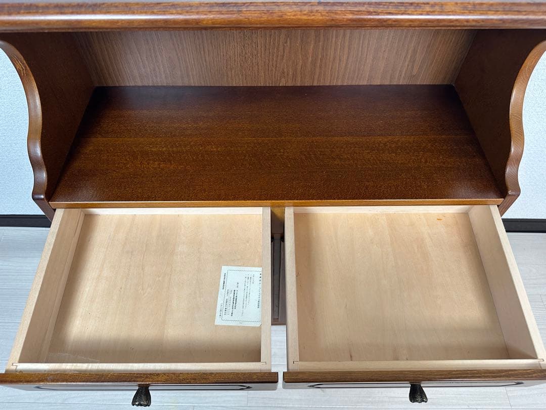 カリモク コロニアル 天然木 電話台 レンジ台 サイドチェスト ※i4※