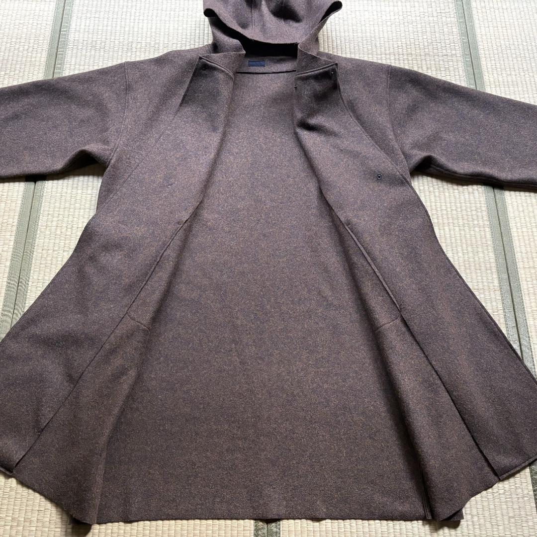 MITTAN 圧縮ウールニットフードコート 緑杢 サイズ2