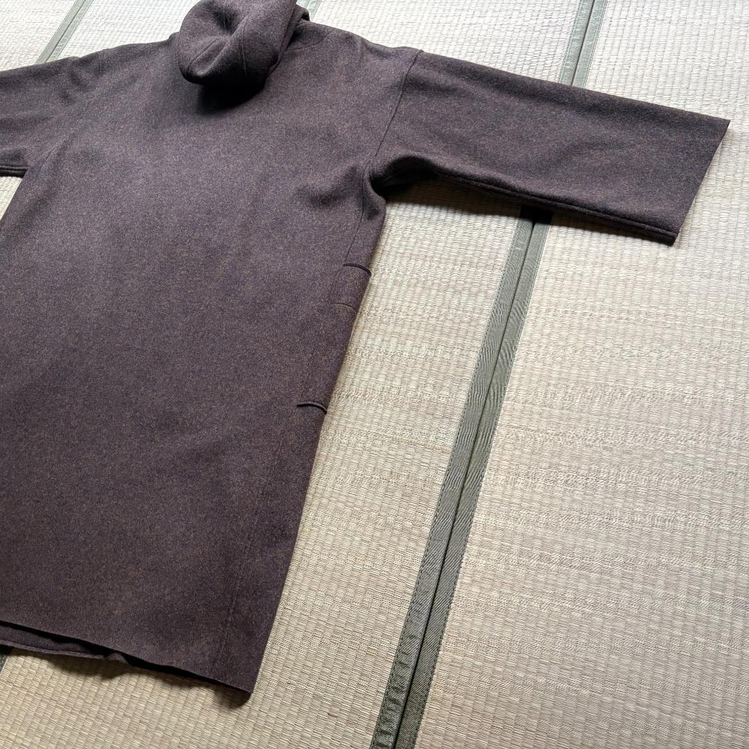 MITTAN 圧縮ウールニットフードコート 緑杢 サイズ2