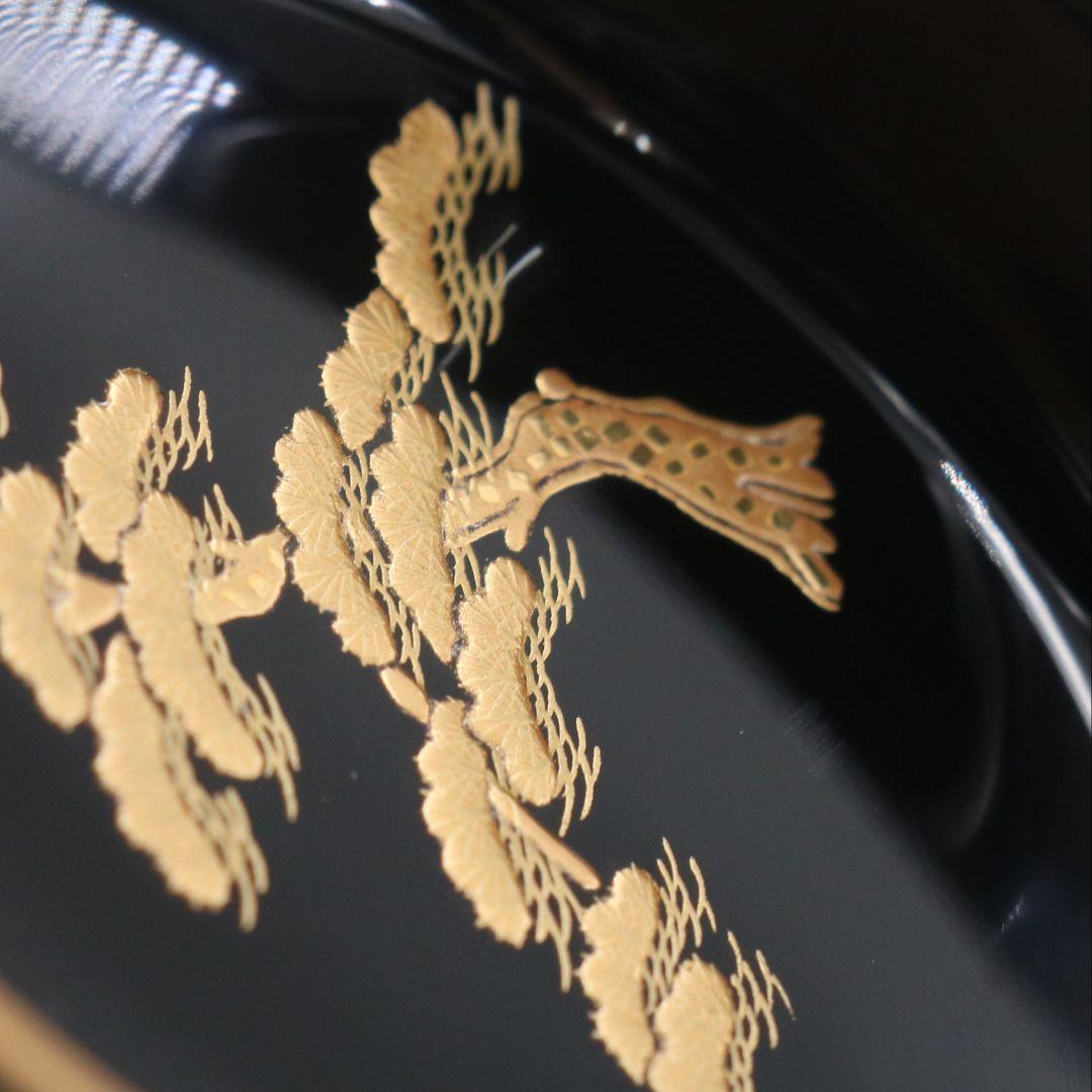 紫香(谷内一則)作 遠山松蒔絵 大棗 茶道具 共箱共布　V941