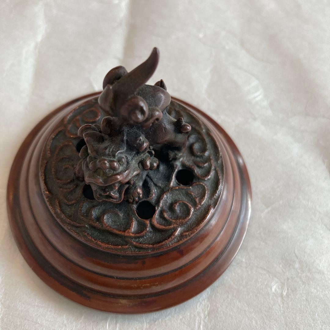 高岡銅器　鋳銅製夏目型香炉　吉秀作