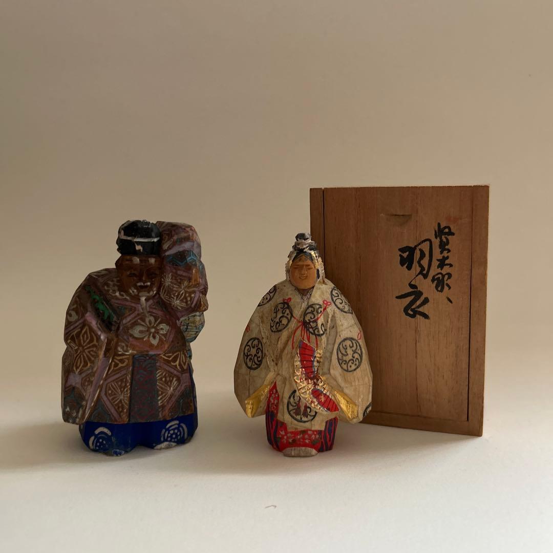 一刀彫　翁　羽衣